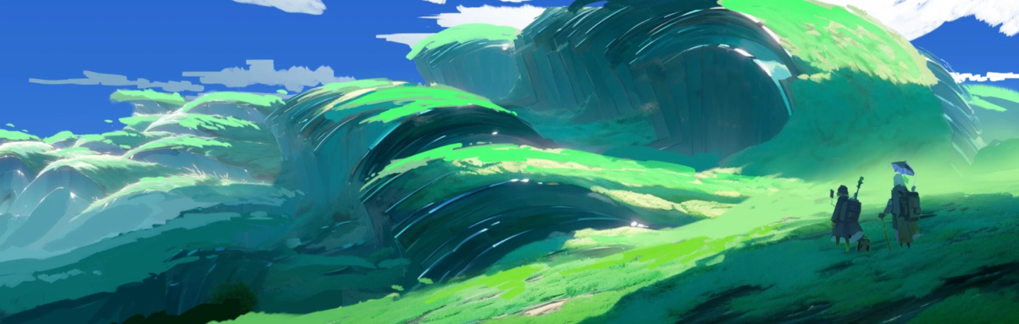 Landscape variations explore altered scale and spatial rhythm.