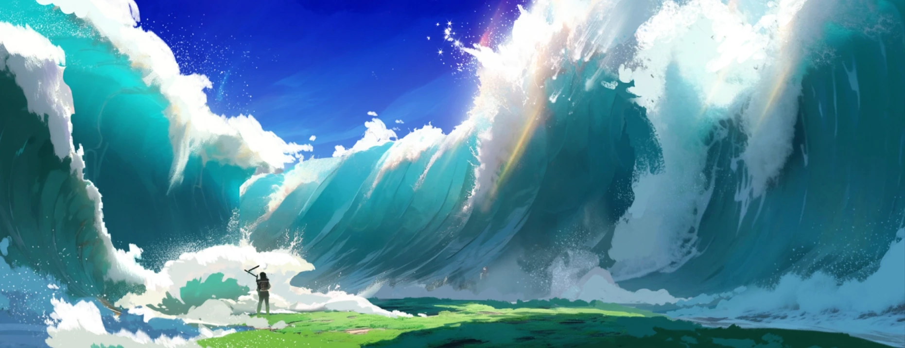The sea becomes a dramatic perceptual boundary.
