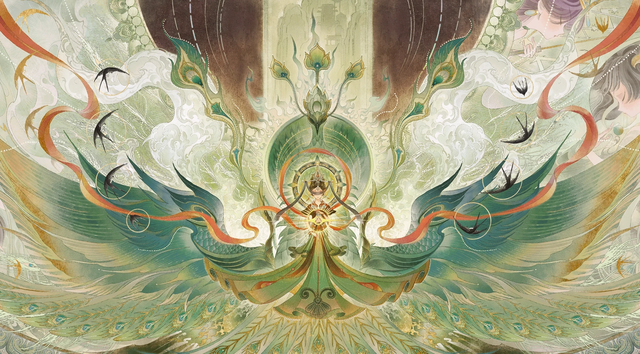 Ornament, symmetry, and modern material treatment in creature visual development.