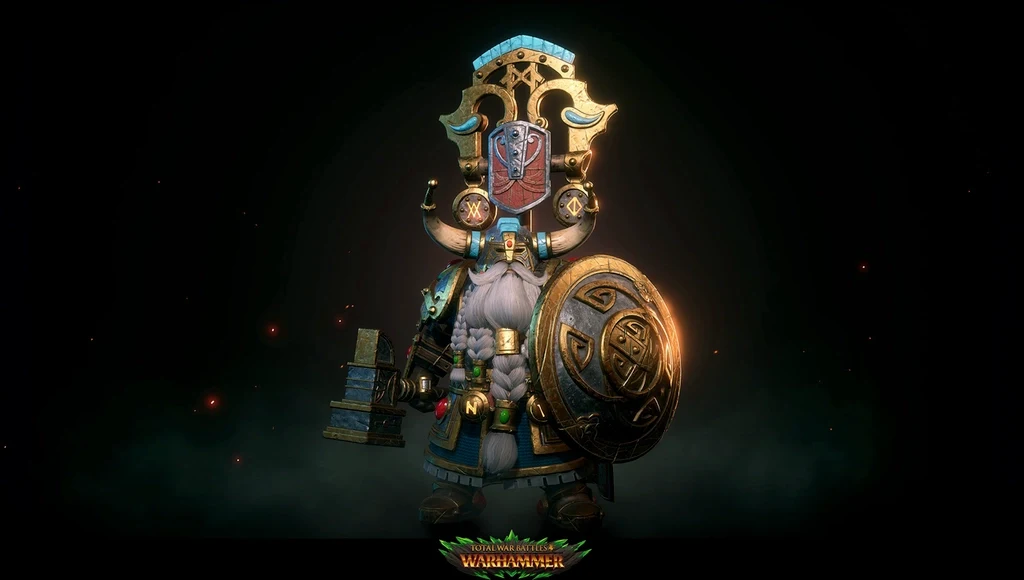 Warhammer hero presentation inspired by tabletop miniatures